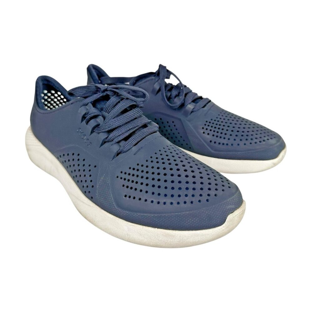 Crocs LiteRide Lace Sneakers Men 8 Navy Comfort Walking Shoe Croslite